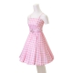 Costume barbie tenue de nuit vichy rose pour femme