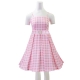 Costume barbie tenue de nuit vichy rose pour femme
