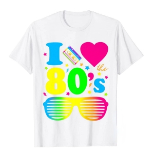Tee shirt blanc ann&eacute;es 80