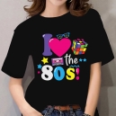 Tee shirt noir ann&eacute;es 80