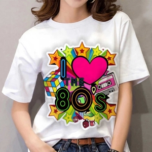 Tee shirt blanc ann&eacute;es 80