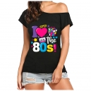 Tee shirt noir ann&eacute;es 80