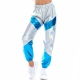 Pantalon survêtement holographique gris et fuchsia années 80