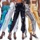 Pantalon survêtement holographique argenté et bleu années 80