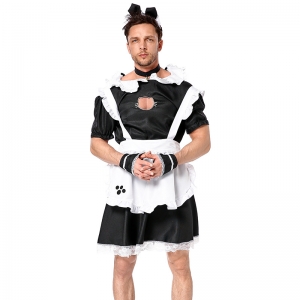 Costume la femme de m&eacute;nage soubrette pour homme