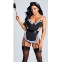 Costume lingerie soubrette vinyle