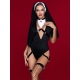 Costume nonne bonne soeur avec la paire de bas