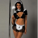 Costume soubrette femme de m&eacute;nage avec plumeau