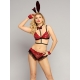 Costume lingerie sexy dame de coeur avec les bas résille