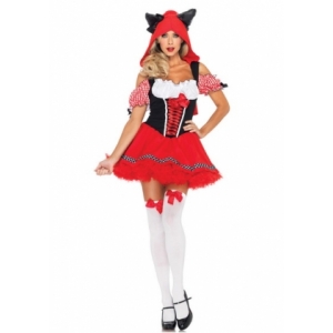 Costume le loup transform&eacute; en petit chaperon rouge