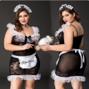 Costume soubrette femme de m&eacute;nage avec plumeau