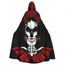 Costume cape noire et rouge le jour des morts