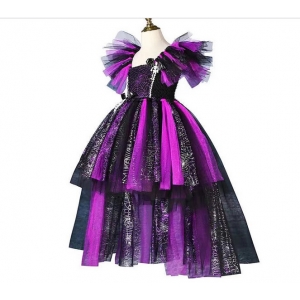 Costume Fille sorci&egrave;re araign&eacute;e violette tutu