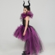 Costume Fille Maléfique tutu violet avec ailes plumes