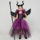 Costume Fille Maléfique tutu violet avec ailes plumes