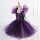 Costume Fille socricère tutu violet avec balais