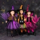 Costume Fille socricère tutu violet avec balais