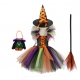 Costume Fille socricère tutu multicolore et 4 accessoires