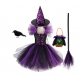 Costume Fille sorcière tutu violet et 4 accessoires