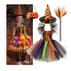 Costume Fille sorcière tutu multicolore lumineux LED