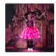 Costume Fille sorcière tutu rose lumineuse LED