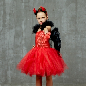 Costume Fille diablesse tutu rouge