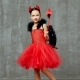 Costume Fille diablesse tutu rouge avec les gants
