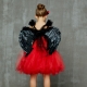 Costume Fille diablesse tutu rouge avec les gants