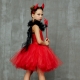 Costume Fille diablesse tutu rouge avec les gants