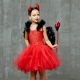 Costume Fille diablesse tutu rouge avec les gants