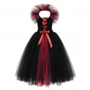 Costume Fille Mal&eacute;fique tutu noir et rouge avec ailes plumes