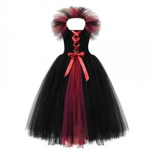Costume Fille robe tutu noir et rouge