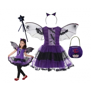 Costume Fille Vampirina avec sac de bonbon