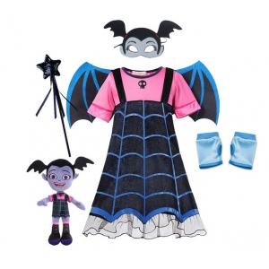 Costume Fille Vampirina avec poup&eacute;e et demi masque