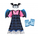 Costume Fille Vampirina avec poup&eacute;e et demi masque