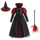 Costume Fille sorcière des étoiles tutu noir et rouge
