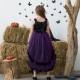 Costume Fille sorcière fleurs noire et orange + 6 accessoires