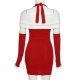 Robe robe mère noël semi dos nu