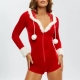 Costume combishort mère noël avec capuche