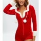 Costume combishort mère noël avec capuche