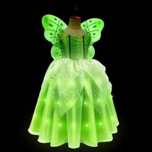 Costume Fille la f&eacute;e clochette lumineuse LED 