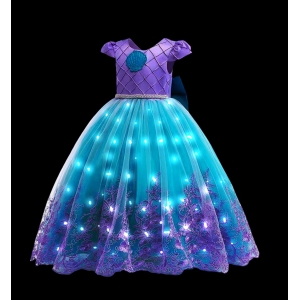 Costume Fille ariel la petite sir&egrave;ne lumineuse LED 