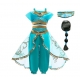 Costume pour fille jasmine Aladdin avec perruque