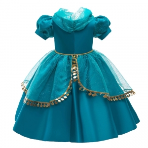 Costume pour fille robe jasmine Aladdin avec la coiffe