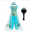 Costume pour fille Yasmine Aladdin avec la lampe et perruque