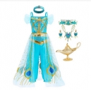 Costume pour fille Yasmine Aladdin avec la perruque