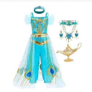Costume pour fille jasmine Aladdin avec la lampe 