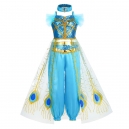 Costume pour fille Yasmine Aladdin avec la lampe et collier