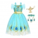 Costume pour fille robe Yasmine Aladdin avec perruque