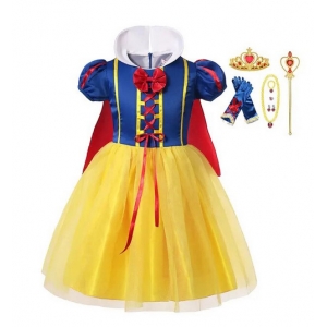 Costume Blanche neige avec la paire de gants et les bijoux